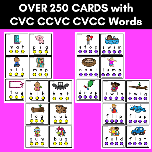 Resource preview 2 for Blend & Segment Cards - CVC & CVCC CCVC Words