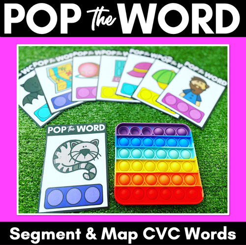 Resource preview 1 for CVC POPPIT TASK CARDS - Phonemic Awareness + CVC Word Mapping