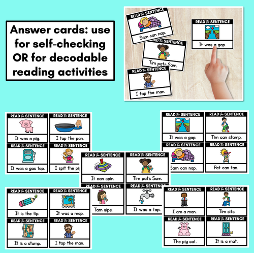 Resource preview 3 for Decodable CVC Sentences - Read, Match & Write Set 1 - CVC Words