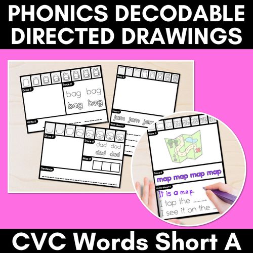 Resource preview 2 for CVC Word Directed Drawings Bundle