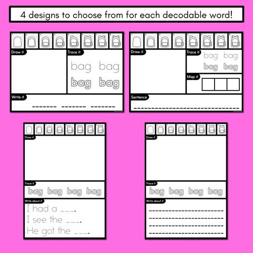 Resource preview 3 for PHONICS DECODABLE DIRECTED DRAWINGS - CVC Words Short A