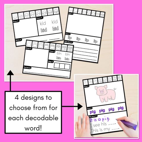 Resource preview 2 for PHONICS DECODABLE DIRECTED DRAWINGS - CVC Words Short I