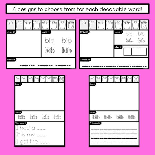 Resource preview 3 for PHONICS DECODABLE DIRECTED DRAWINGS - CVC Words Short I