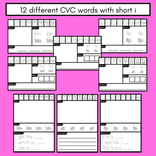 Resource preview 4 for PHONICS DECODABLE DIRECTED DRAWINGS - CVC Words Short I