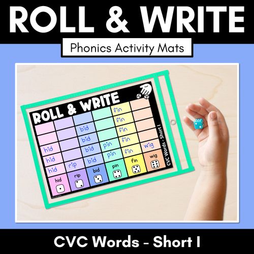 Resource preview 1 for ROLL & WRITE PHONICS ACTIVITY MATS - CVC Short I Words