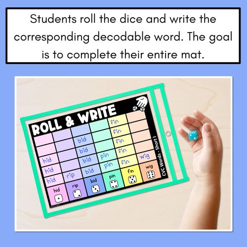 Resource preview 4 for ROLL & WRITE PHONICS ACTIVITY MATS - CVC Short I Words