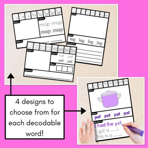 Resource preview 2 for PHONICS DECODABLE DIRECTED DRAWINGS - CVC Words Short O