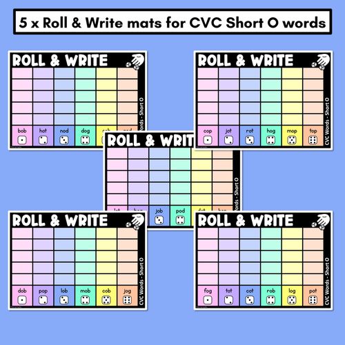 Resource preview 2 for ROLL & WRITE PHONICS ACTIVITY MATS - CVC Short O Words