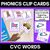 1 for CVC Word Clip Cards for beginning, middle and end sounds - Phonics Task Cards
