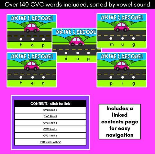 Resource preview 2 for Blending CVC Words with Cars - Drive & Decode