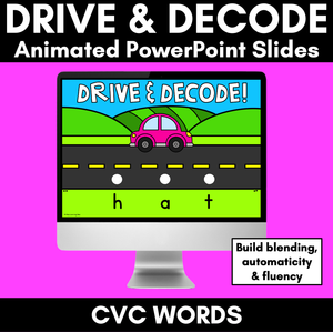 Blending CVC Words with Cars - DIGITAL SLIDES - Drive & Decode