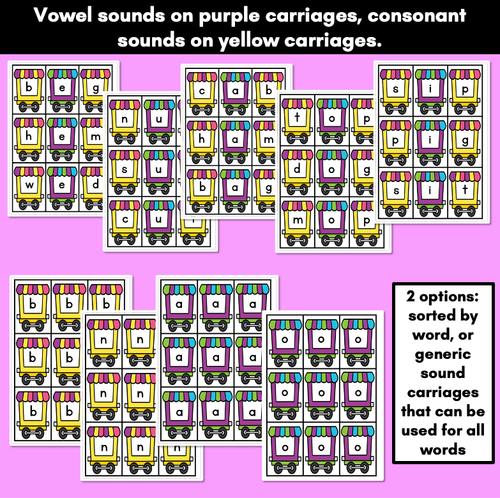 Resource preview 2 for CVC WORD BUILDING TRAINS - Kindergarten Phonics Game