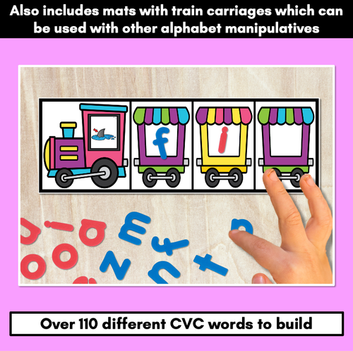 Resource preview 4 for CVC WORD BUILDING TRAINS - Kindergarten Phonics Game