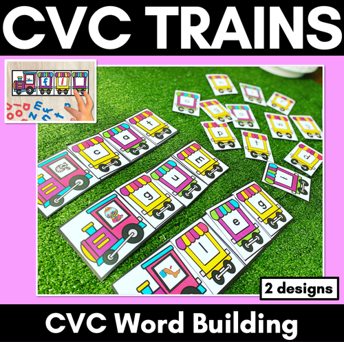 Resource preview 1 for CVC WORD BUILDING TRAINS - Kindergarten Phonics Game