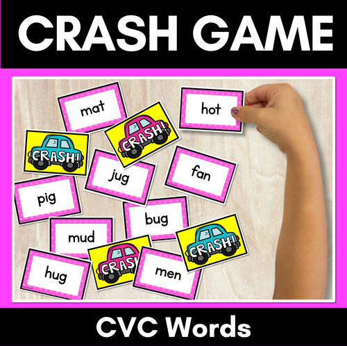 Resource preview 1 for CVC WORDS CARD GAME - Crash CVC Activity