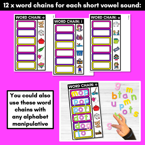 Resource preview 2 for CVC Word Chains for Beginning and End Sounds