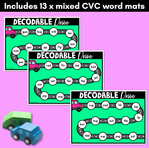 Resource preview 2 for CVC WORD BLENDING MATS - Phonics Fluency Games - Decodable Drive