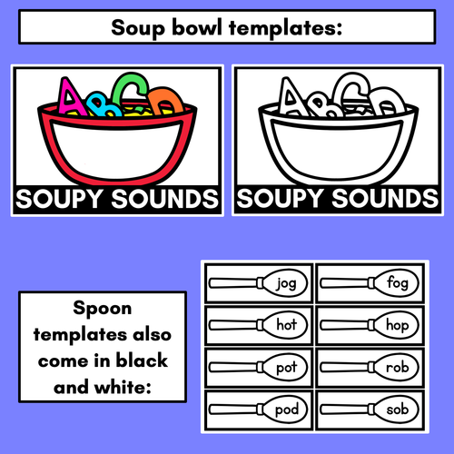 Resource preview 3 for CVC Word Building Phonics Game - SOUPY SOUNDS