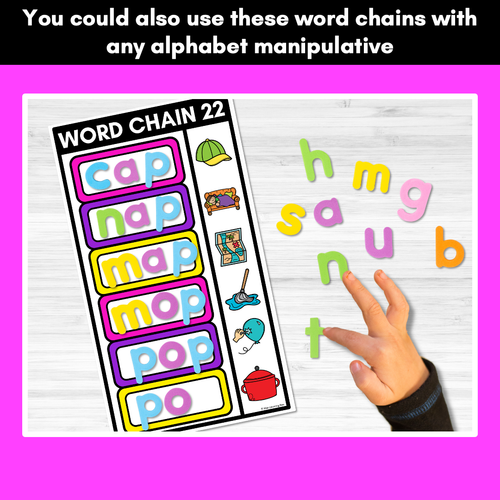 Resource preview 2 for CVC Word Chains for Beginning, Middle and End Sounds