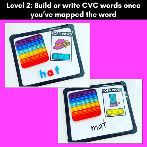 Resource preview 3 for CVC POPPIT TASK CARDS - Phonemic Awareness + CVC Word Mapping