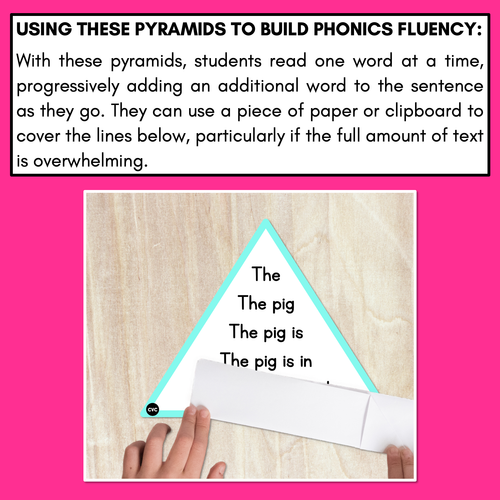 Resource preview 4 for Decodable CVC Sentences Pyramids - Phonics Fluency