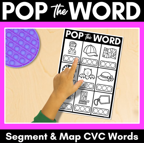 Resource preview 1 for CVC WORD WORKSHEETS for POPPITS - Phonemic Awareness + CVC Word Mapping