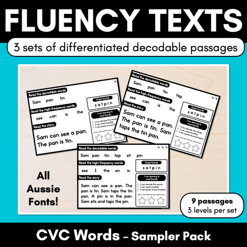 Resource preview 5 for Differentiated Decodable Fluency Texts - CVC Words Bundle