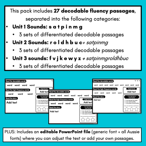 Resource preview 4 for Differentiated Decodable Fluency Texts - CVC Words - Sequential Progression 2 (Mrs Learning Bee Phonics Scope)