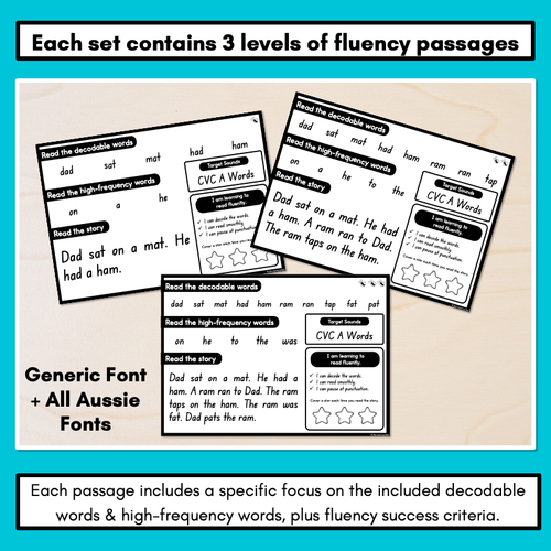 Resource preview 2 for Differentiated Decodable Fluency Texts - CVC Words Sampler Pack