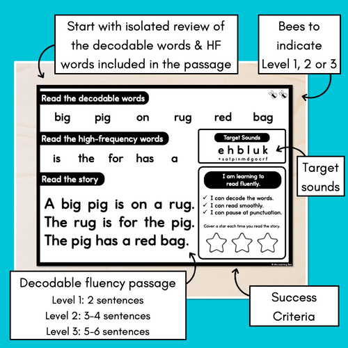 Resource preview 3 for Differentiated Decodable Fluency Texts - CVC Words - Sequential Progression 1