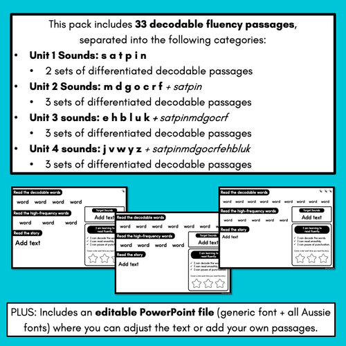 Resource preview 4 for Differentiated Decodable Fluency Texts - CVC Words - Sequential Progression 1