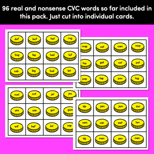 Resource preview 4 for Real and Nonsense CVC Words Phonics Game- Buried Treasure