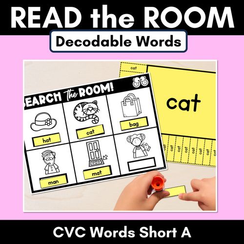 Resource preview 1 for READ THE ROOM - Decodable Words Phonics Activity - CVC Short A Words