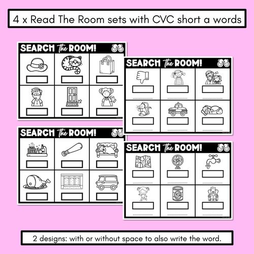 Resource preview 2 for READ THE ROOM - Decodable Words Phonics Activity - CVC Short A Words