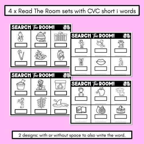 Resource preview 2 for READ THE ROOM - Decodable Words Phonics Activity - CVC Short I Words