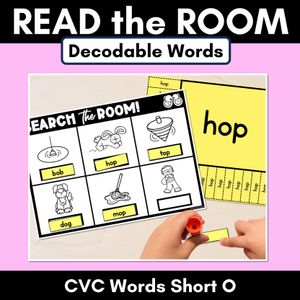 READ THE ROOM - Decodable Words Phonics Activity - CVC Short O Words