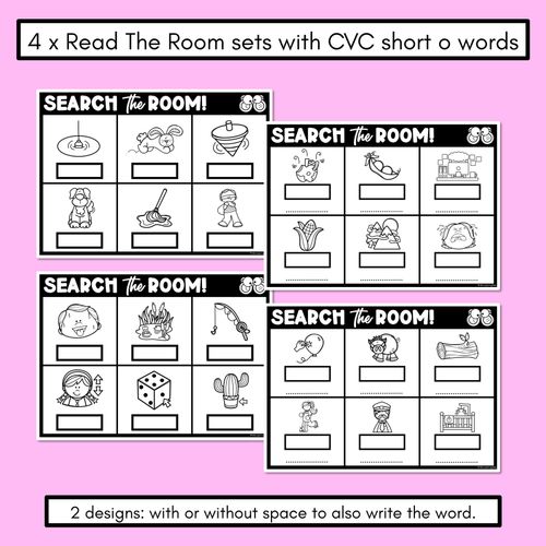 Resource preview 2 for READ THE ROOM - Decodable Words Phonics Activity - CVC Short O Words