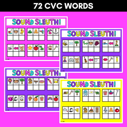 Resource preview 2 for MYSTERY CVC WORD MATS - Kindergarten Phonics Activity