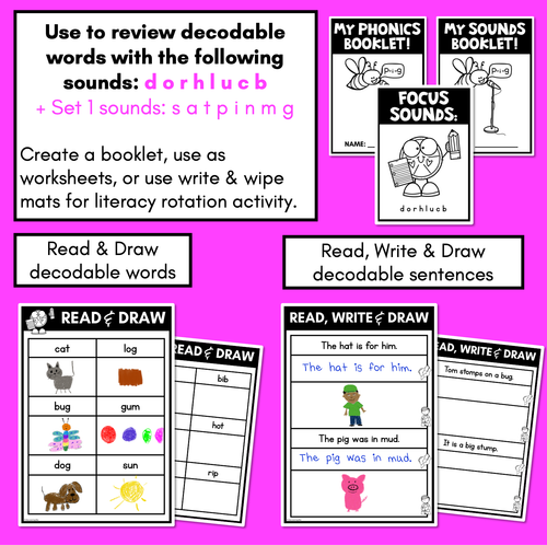 Resource preview 2 for CVC Worksheets - PHONICS REVIEW for Kindergarten Set 2