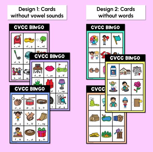 Resource preview 2 for CVCC CCVC WORD BINGO - Decodable CVC Words -Kindergarten Phonics Literacy Center