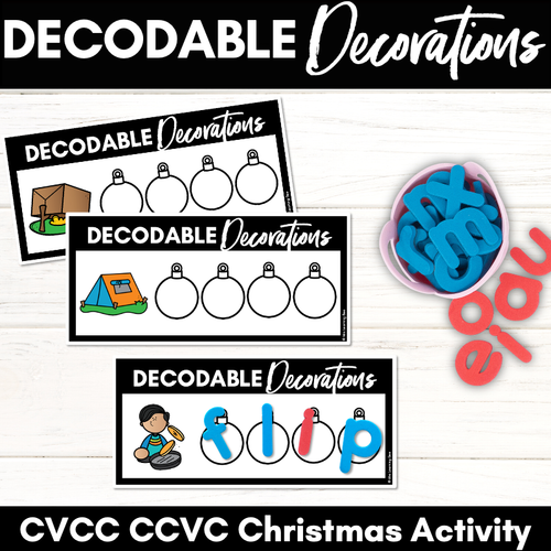 Resource preview 2 for Christmas Phonics Activities - CVCC & CCVC Word Mats - Decodable Decorations