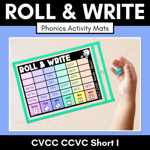 Resource preview 1 for ROLL & WRITE PHONICS ACTIVITY MATS - CVCC CCVC Short I words