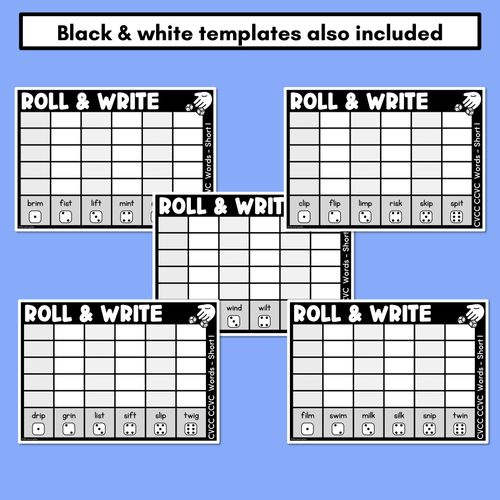 Resource preview 3 for ROLL & WRITE PHONICS ACTIVITY MATS - CVCC CCVC Short I words