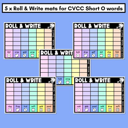 Resource preview 2 for ROLL & WRITE PHONICS ACTIVITY MATS - CVCC CCVC Short O words