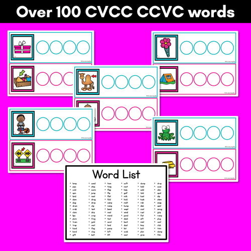 Resource preview 4 for Decodable Word Building Cards - CVCC CCVC Words Activity