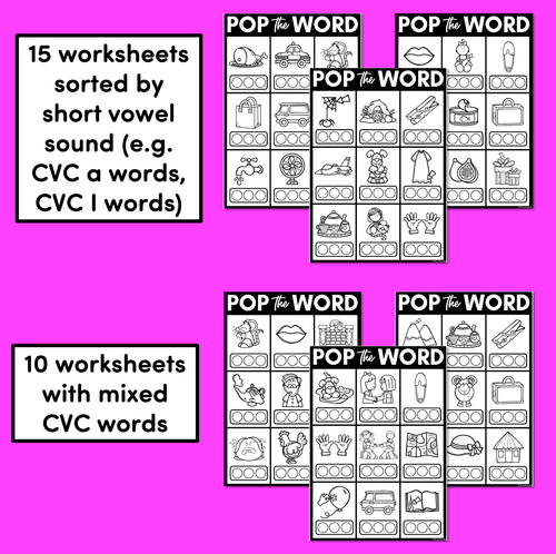 Resource preview 3 for CVCC & CCVC WORD WORKSHEETS for POPPITS - Phonemic Awareness + Word Mapping