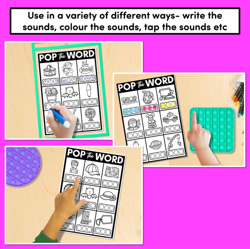 Resource preview 2 for CVCC & CCVC WORD WORKSHEETS for POPPITS - Phonemic Awareness + Word Mapping