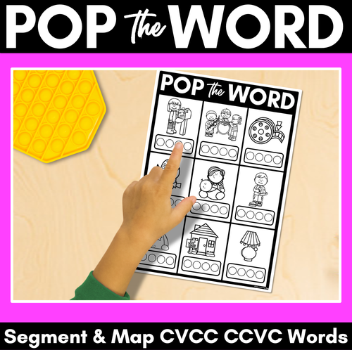 Resource preview 1 for CVCC & CCVC WORD WORKSHEETS for POPPITS - Phonemic Awareness + Word Mapping