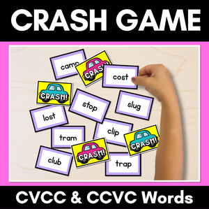 CVCC CCVC WORDS CARD GAME - Crash CVCC and CCVC Activity