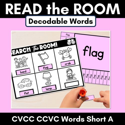 Resource preview 1 for READ THE ROOM - Decodable Words Phonics Activity - CVCC CCVC Short A Words